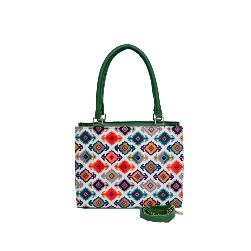 PRINTED FABRIC (GREEN)TOTE BAG