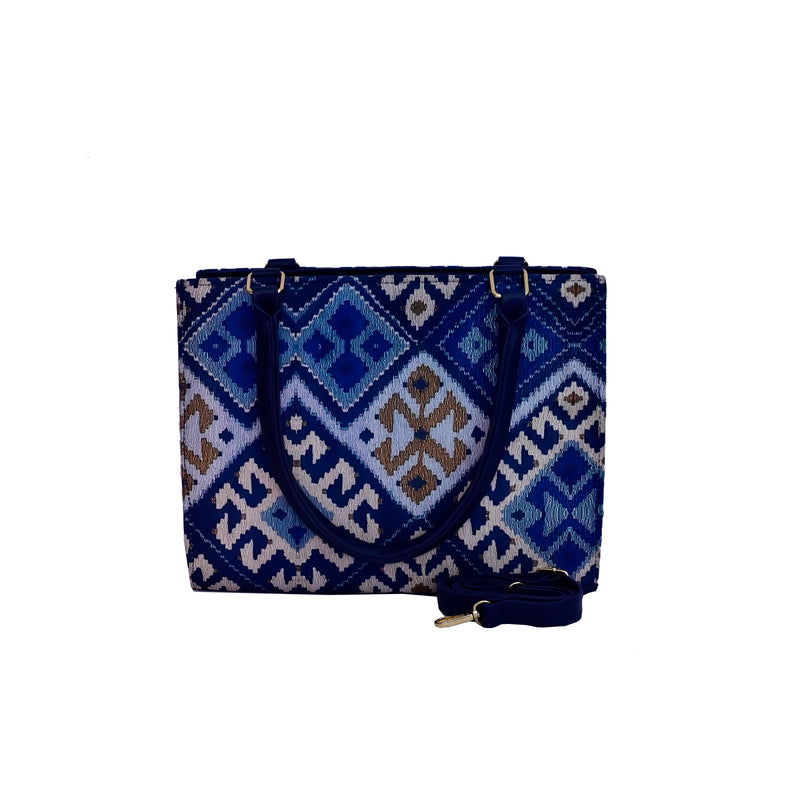 PRINTED FABRIC (Blue) TOTE BAG