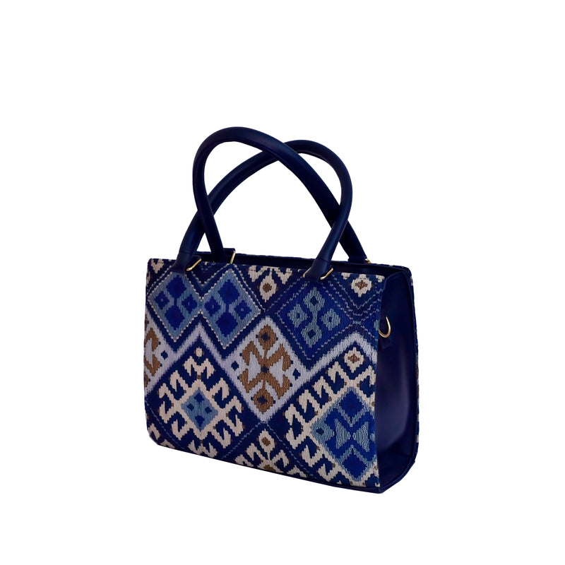 PRINTED FABRIC (Blue) TOTE BAG