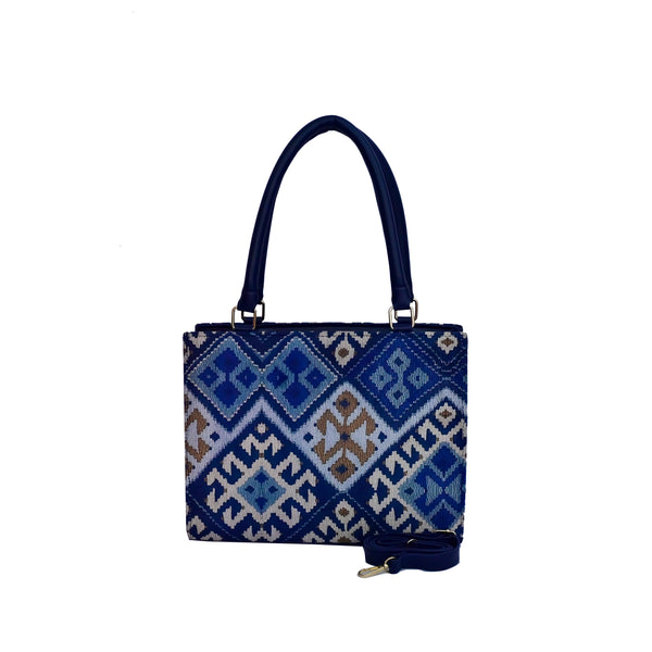 PRINTED FABRIC (Blue) TOTE BAG