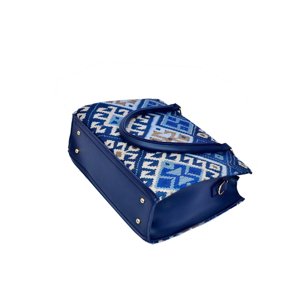 PRINTED FABRIC (Blue) TOTE BAG